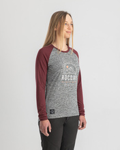 Langarmtrikot Damen CAMBER grau-burgunderrot