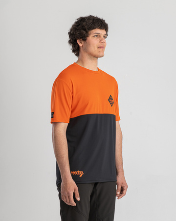 kurzarmtrikot Double ORANGE-SCHWARZ