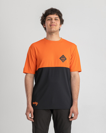 kurzarmtrikot Double ORANGE-SCHWARZ