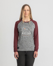 Langarmtrikot Damen CAMBER grau-burgunderrot