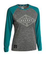 Long sleeve LINE WMN melange-teal
