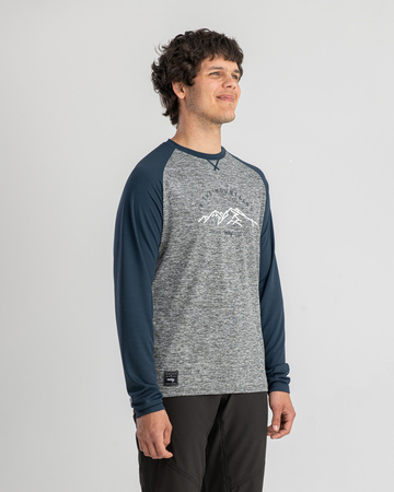 Langarmtrikot Mount melange-navy