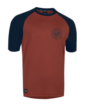 Kurzarmtrikot GRAVEL Rot-Marine
